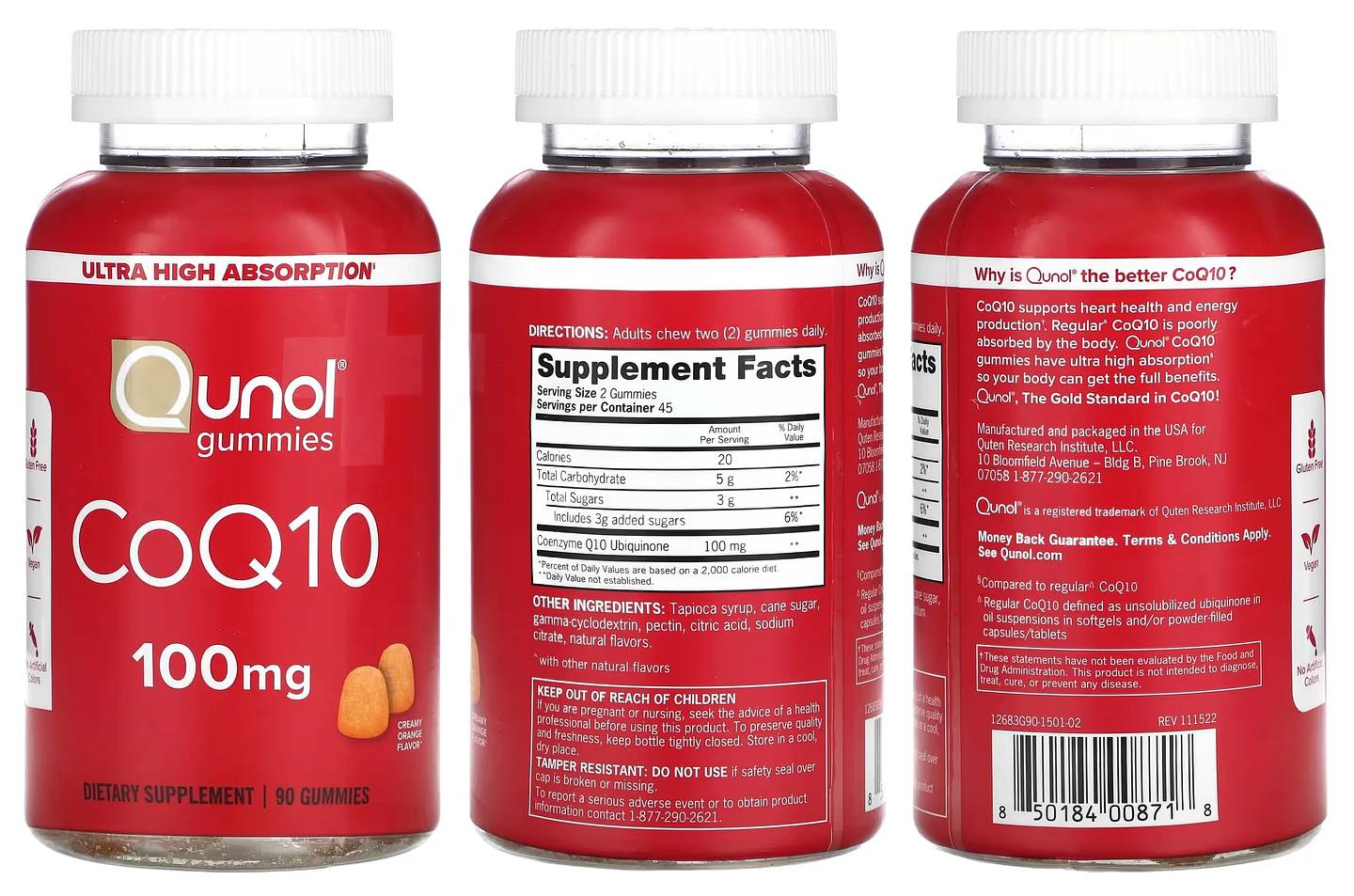 Qunol, CoQ10 Gummies packaging