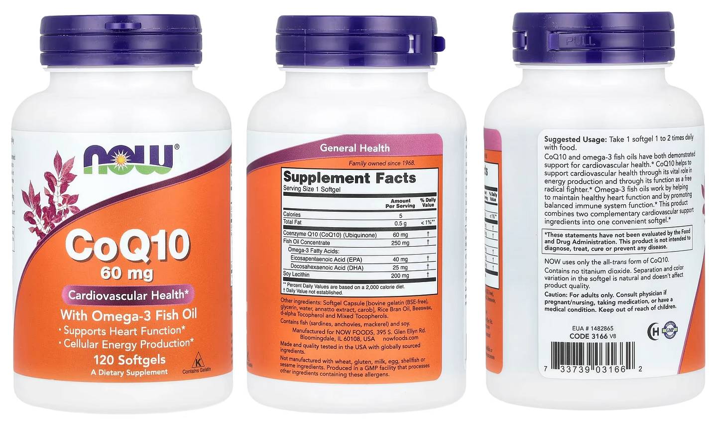 NOW Foods, CoQ10 with Omega-3 Fish Oil packaging