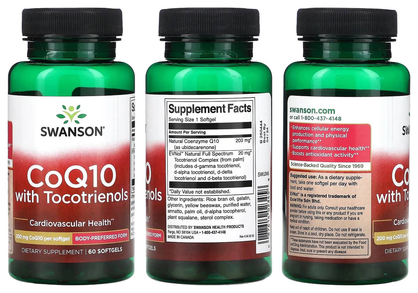 Swanson, CoQ10 with Tocotrienols packaging