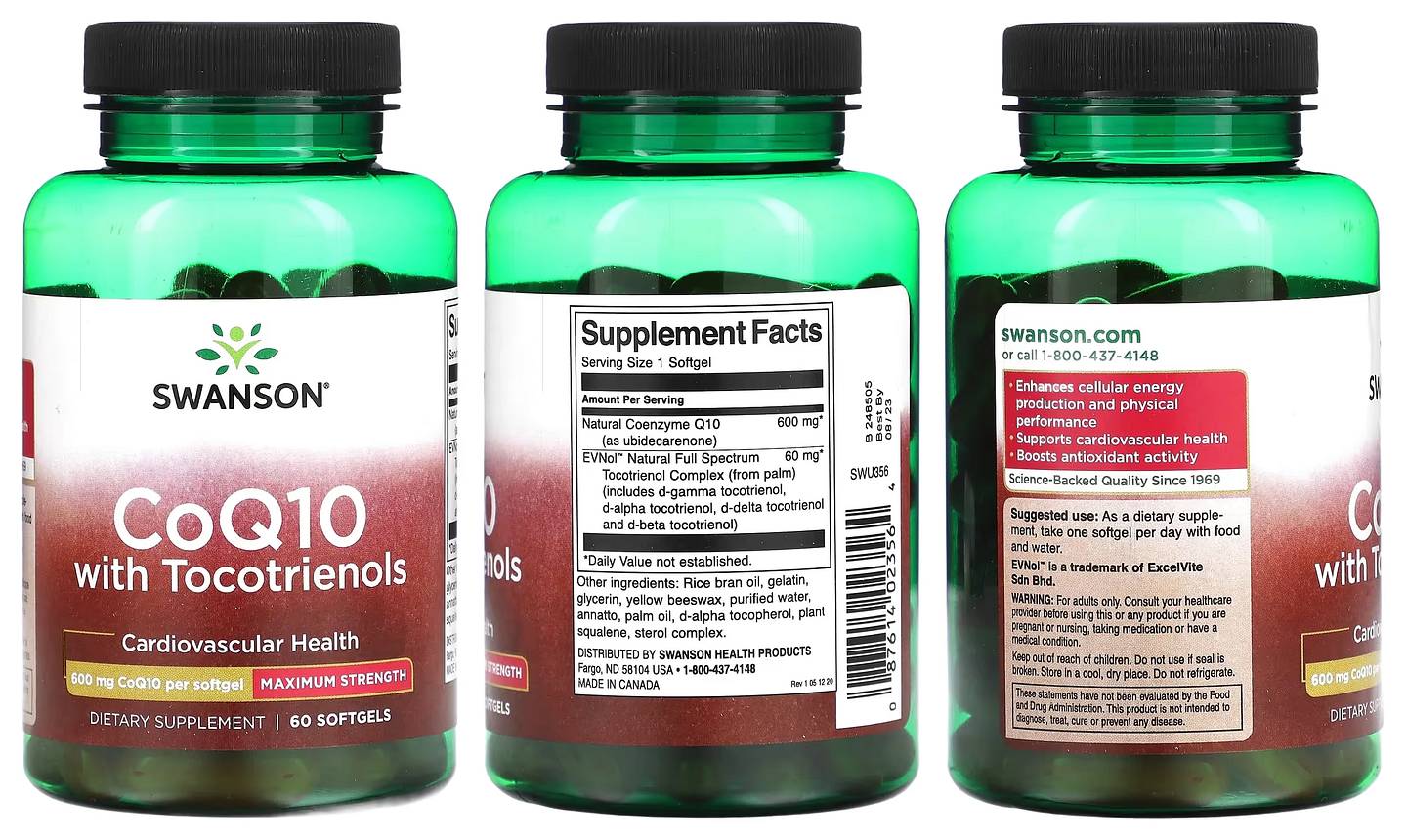 Swanson, CoQ10 with Tocotrienols packaging