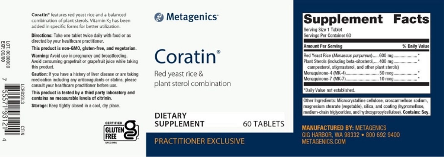 Metagenics, Coratin label