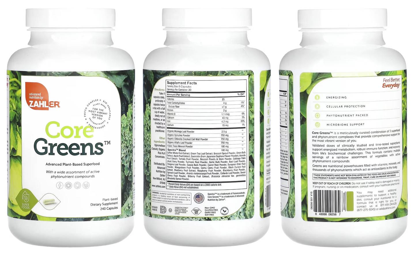 Zahler, Core Greens, Advanced Plant-Based Superfood packaging