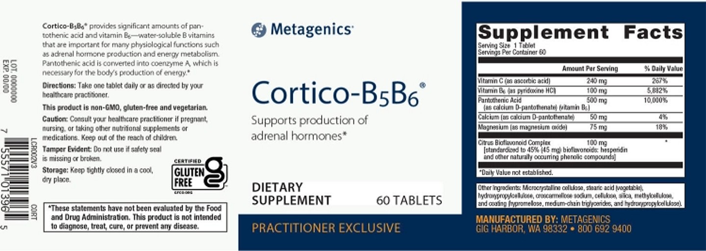 Metagenics, Cortico-B5B6 label