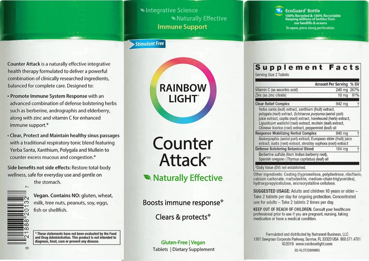 Rainbow Light, Counter Attack, Immune Support label