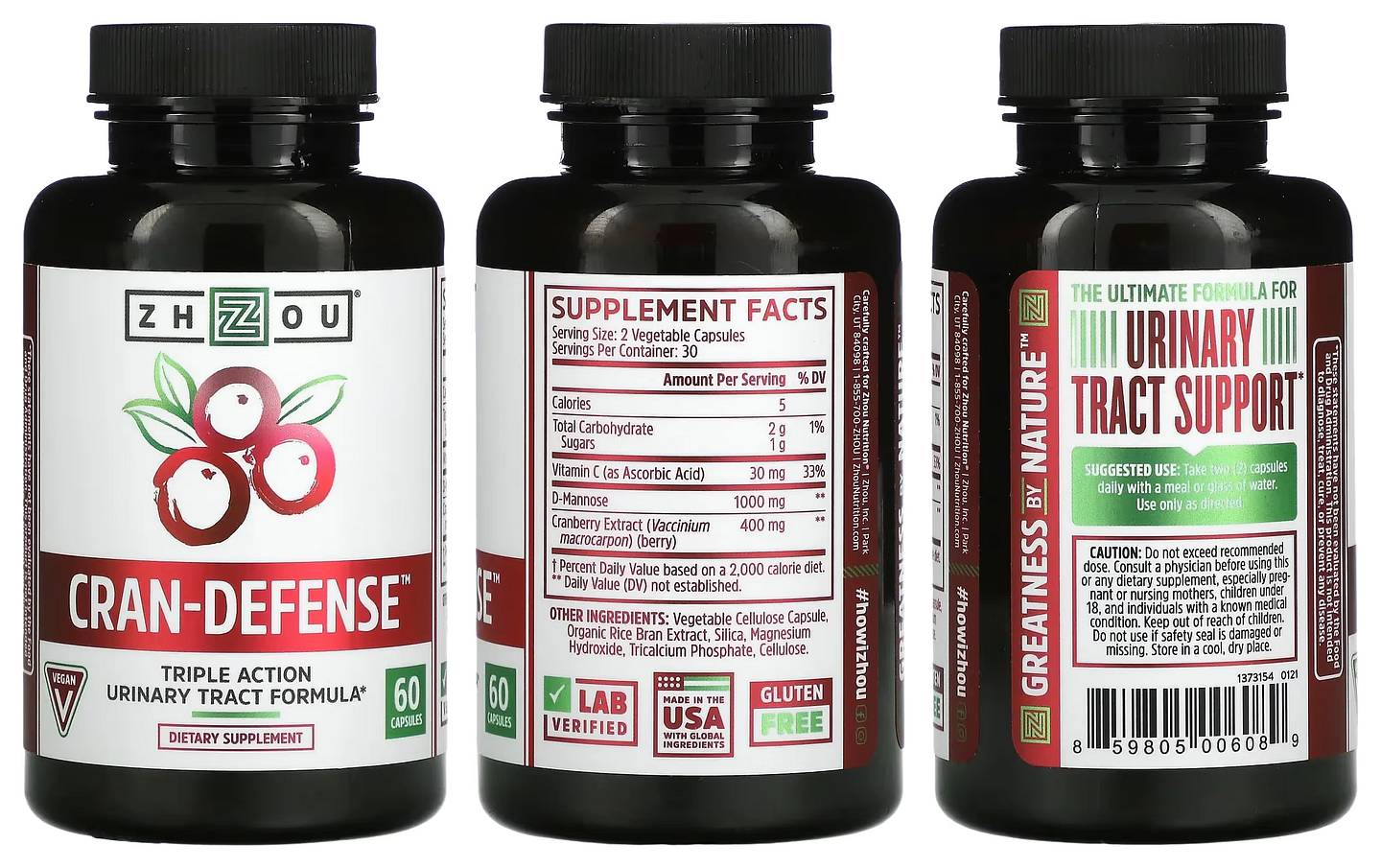 Zhou Nutrition, Cran-Defense packaging