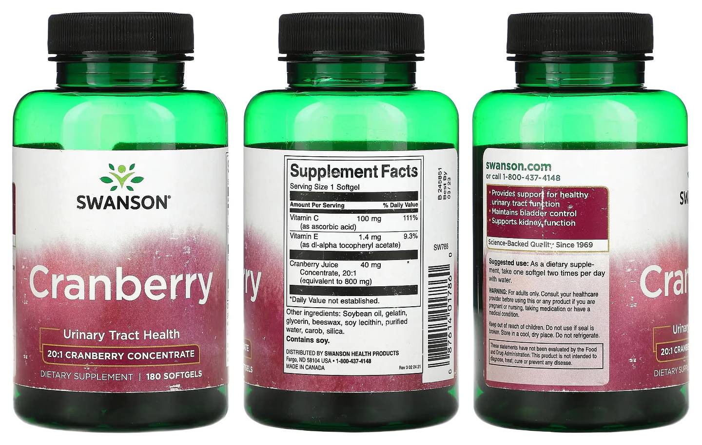 Swanson, Cranberry packaging