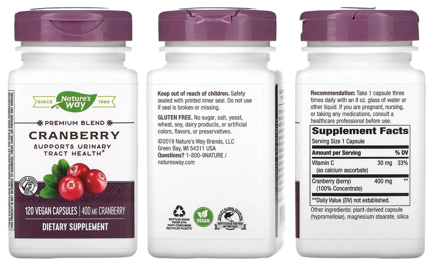 Nature's Way, Cranberry packaging