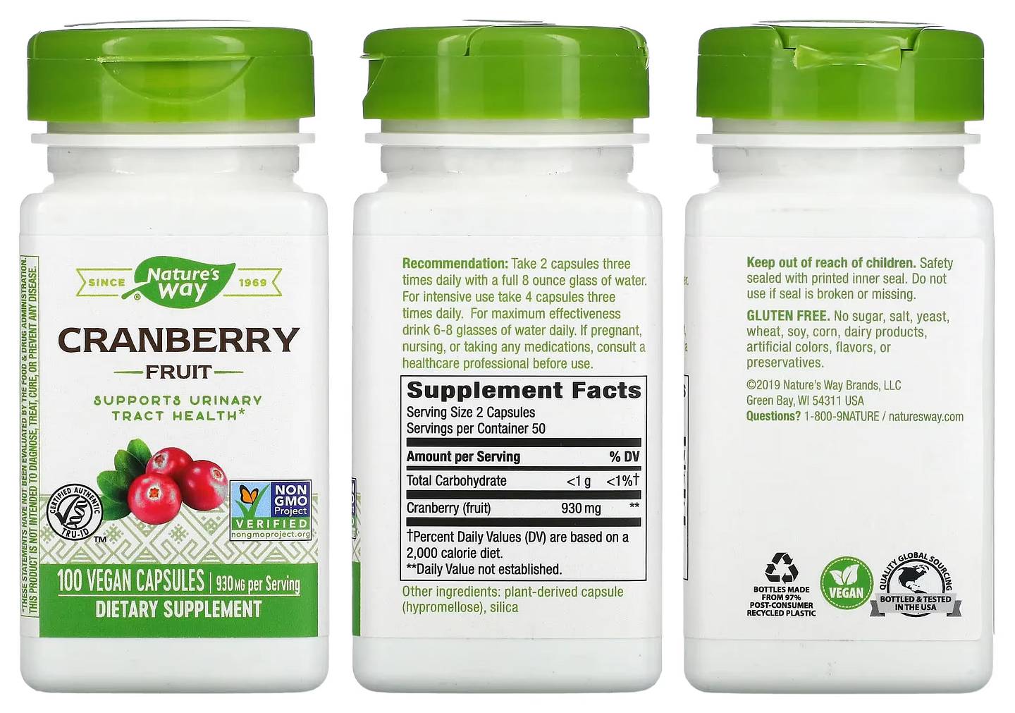 Nature's Way, Cranberry Fruit packaging