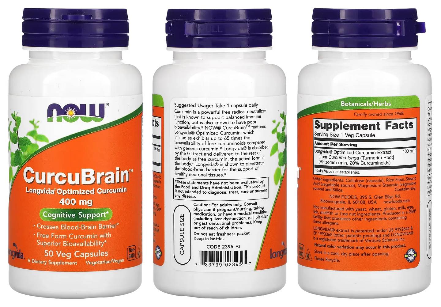 NOW Foods, CurcuBrain packaging