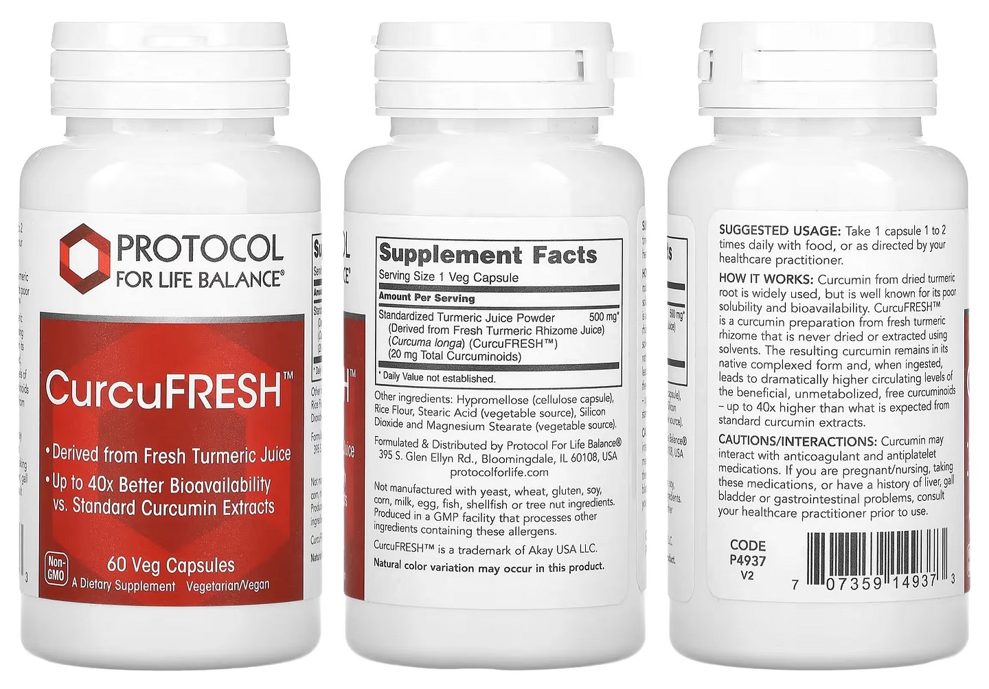 Protocol for Life Balance, CurcuFRESH packaging