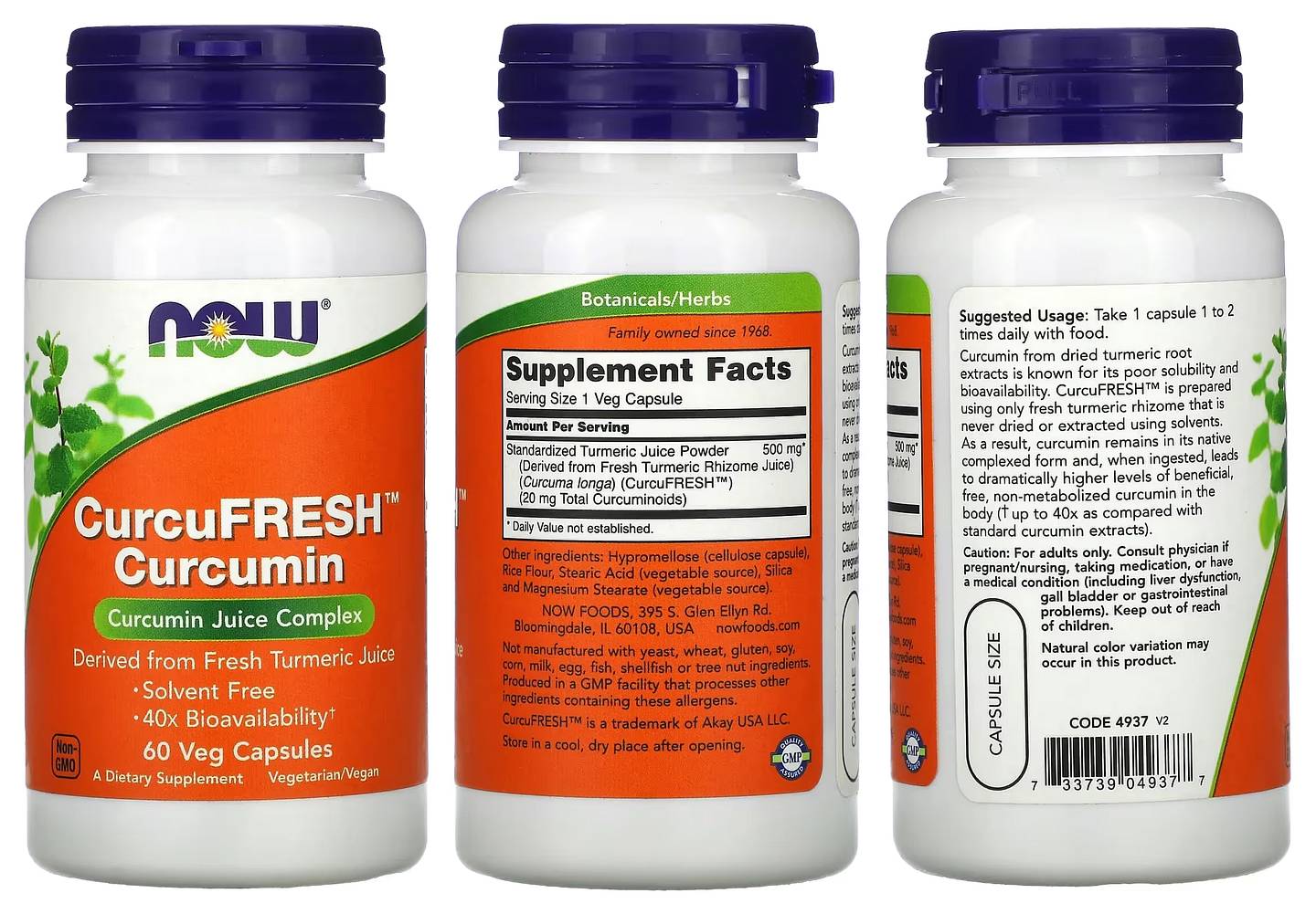 NOW Foods, CurcuFresh Curcumin packaging