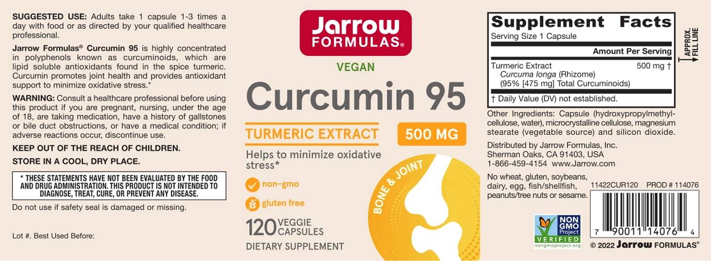 Jarrow Formulas, Curcumin 95 label