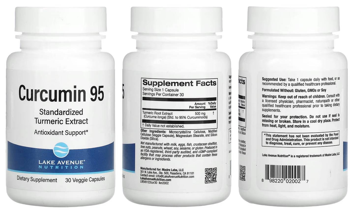 Lake Avenue Nutrition, Curcumin 95 packaging