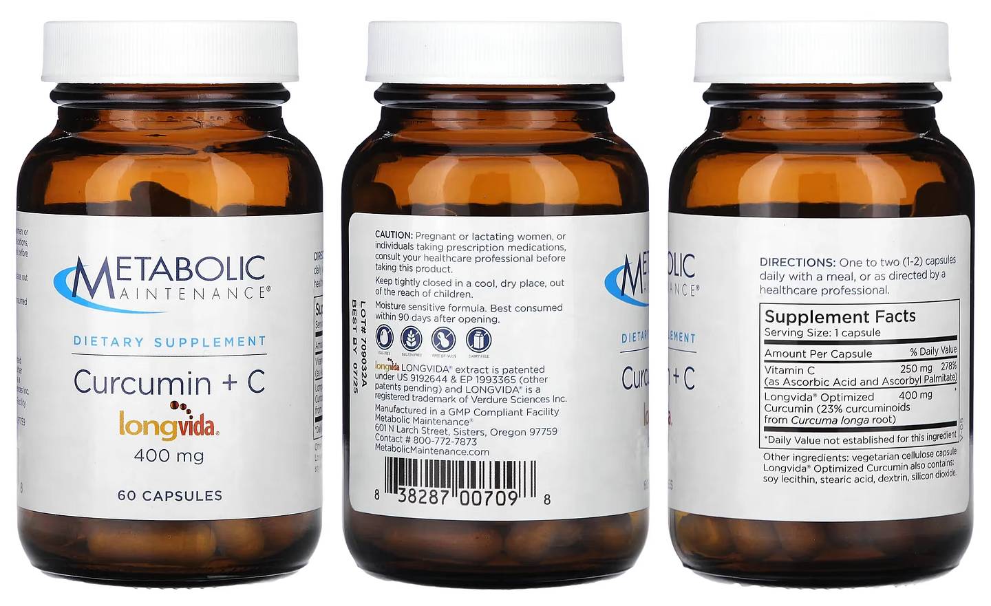 Metabolic Maintenance, Curcumin + C packaging