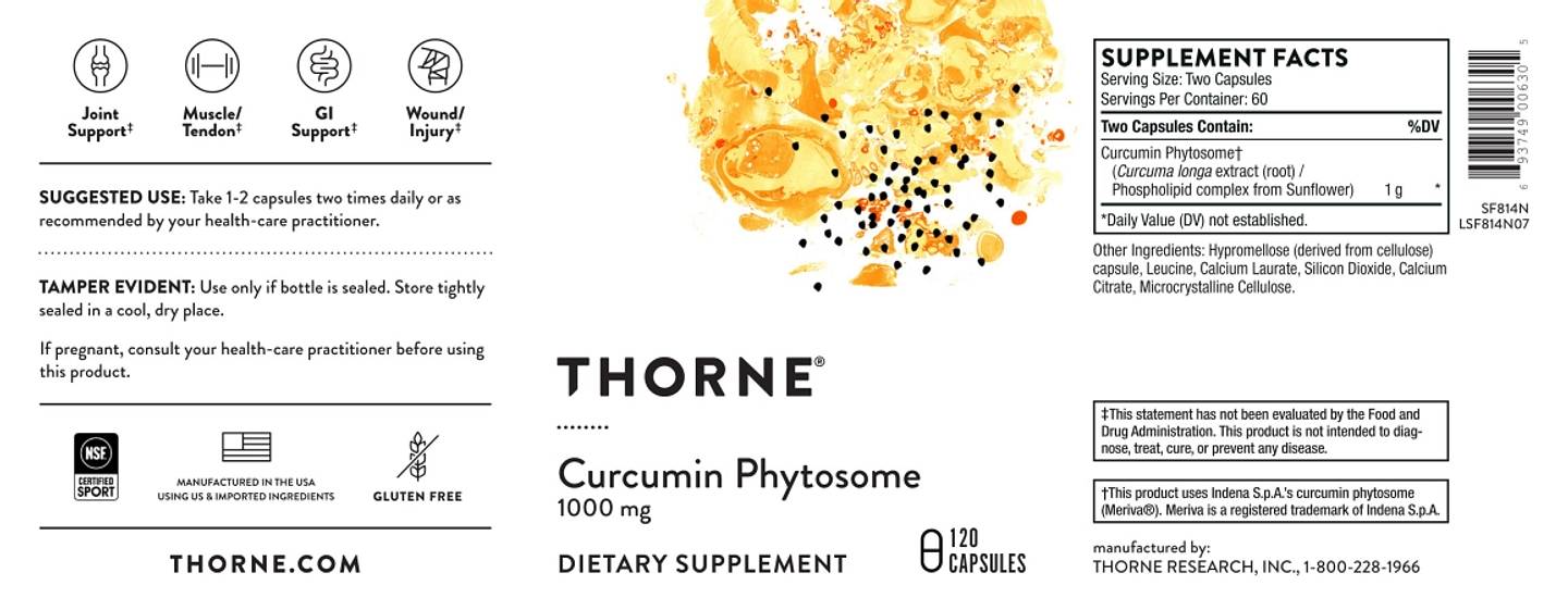 Thorne, Curcumin Phytosome label