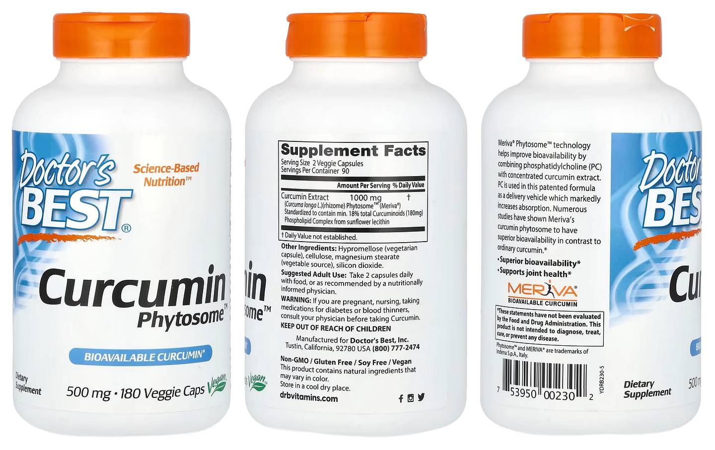 Doctor's Best, Curcumin Phytosome packaging