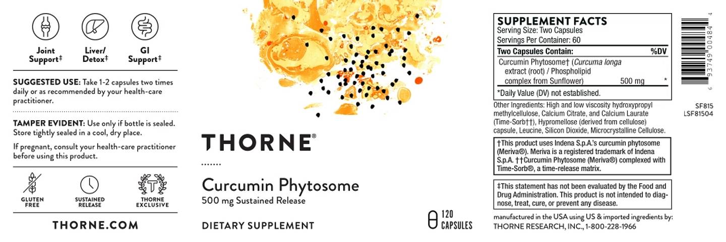 Thorne, Curcumin Phytosome label