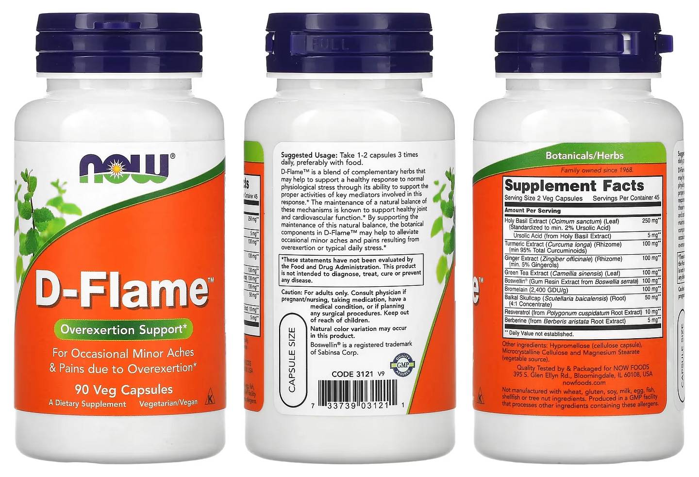 NOW Foods, D-Flame packaging