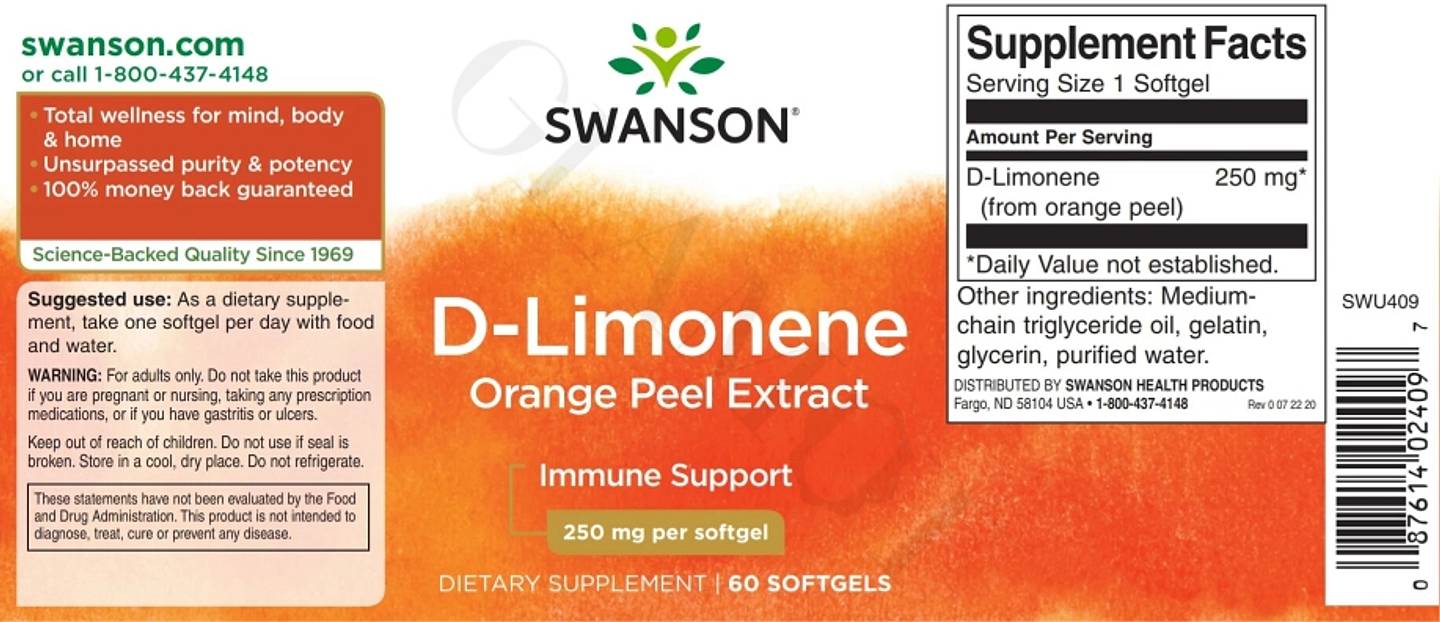 Swanson, D-Limonene label