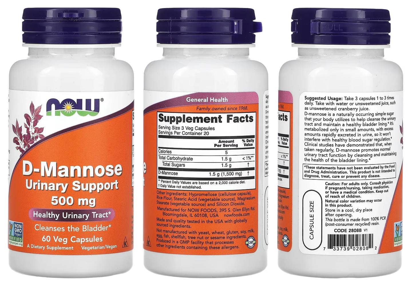 NOW Foods, D-Mannose packaging