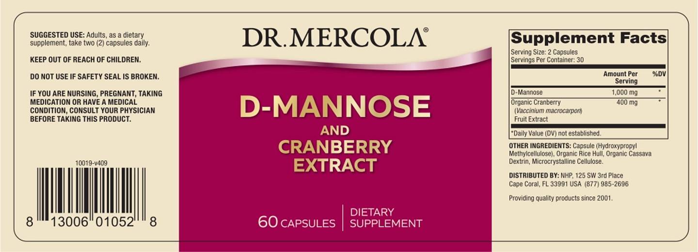 Dr. Mercola, D-Mannose label