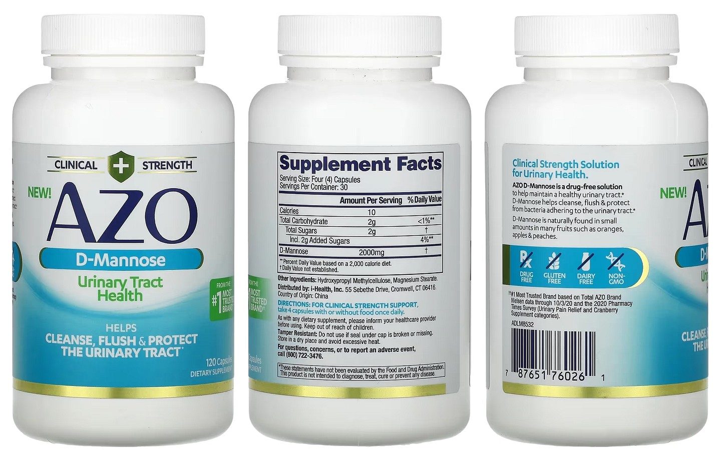 Azo, D-Mannose, Urinary Tract Health packaging