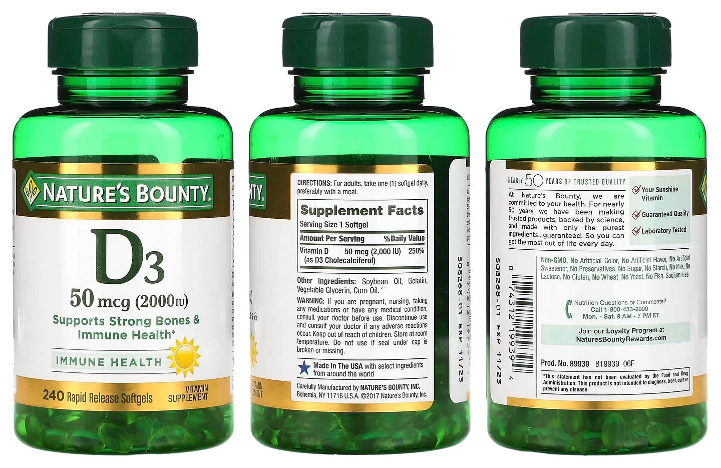 Nature's Bounty, D3 packaging