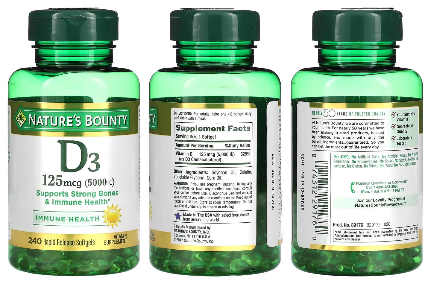 Nature's Bounty, D3 packaging