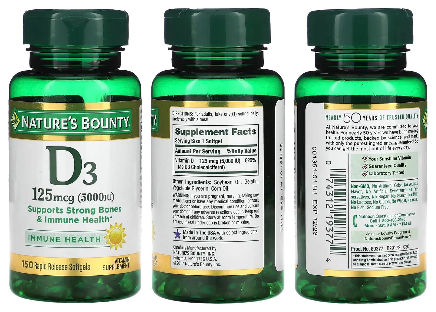 Nature's Bounty, D3 packaging