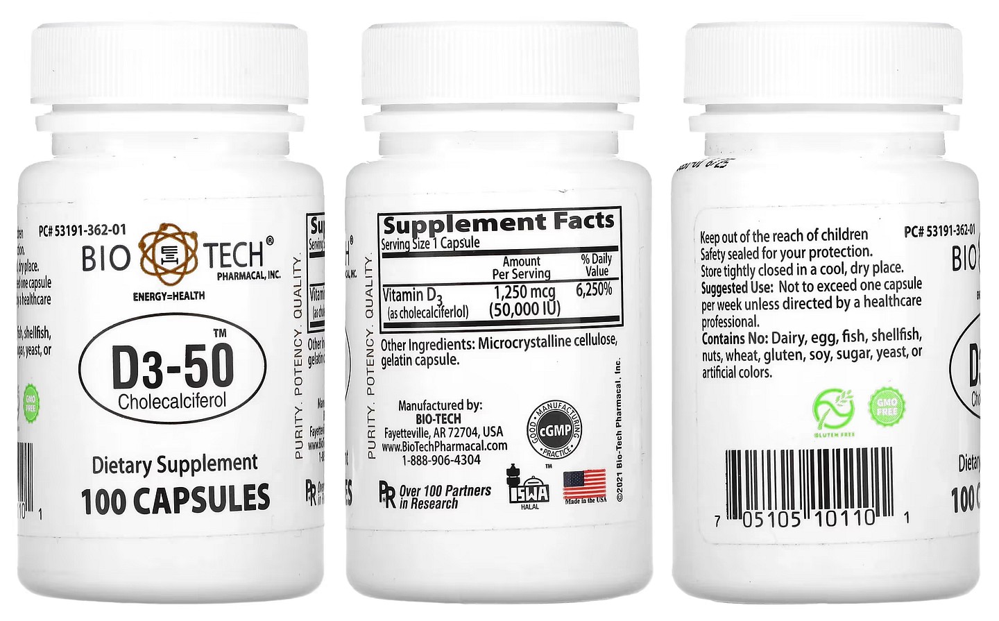 Bio Tech Pharmacal, D3-50 packaging