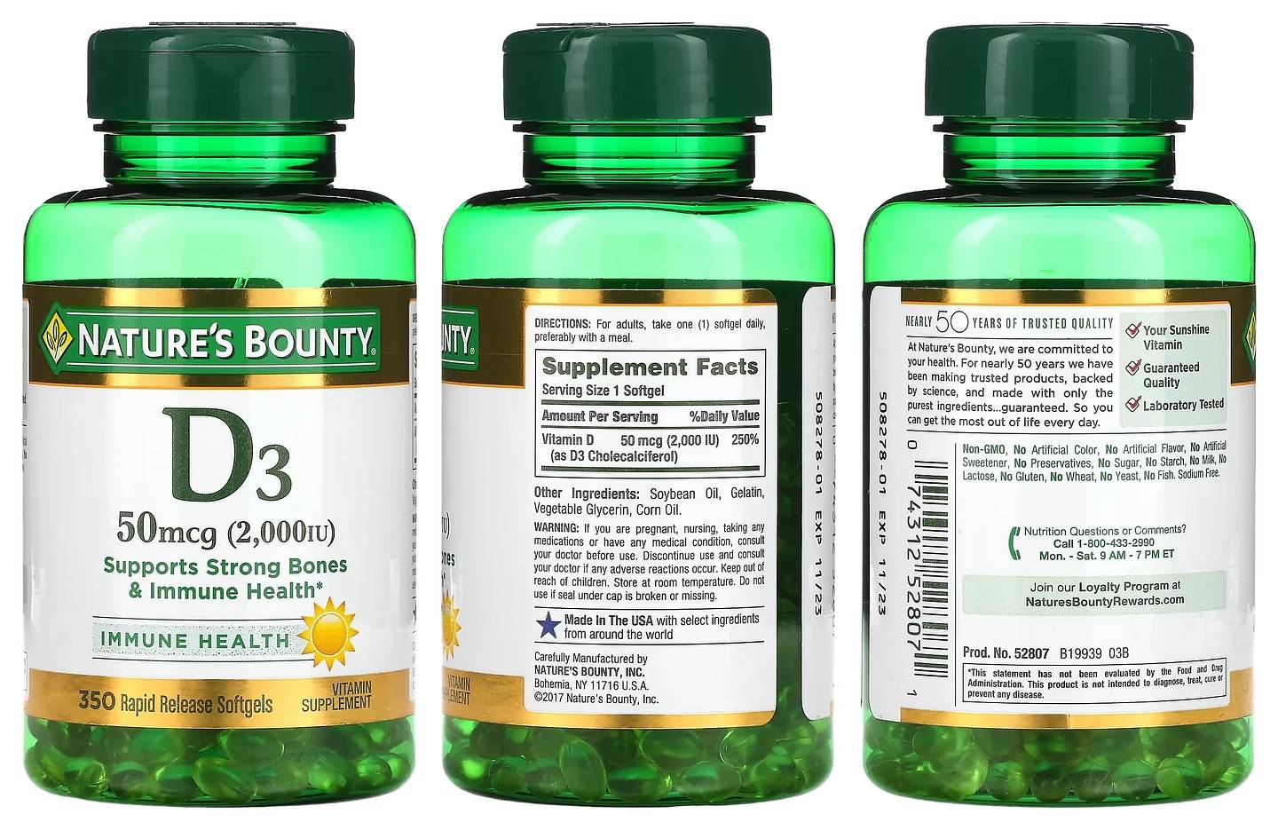 Nature's Bounty, D3 packaging