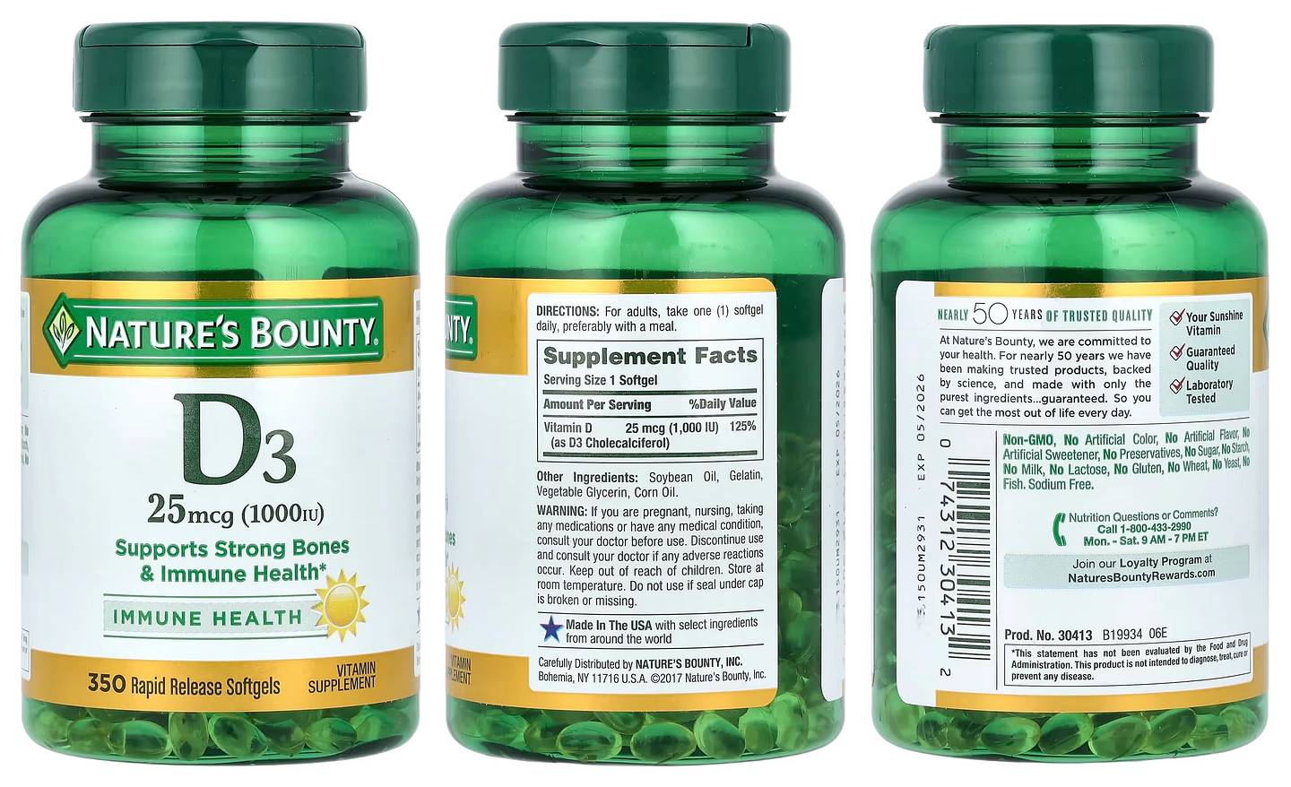 Nature's Bounty, D3 packaging