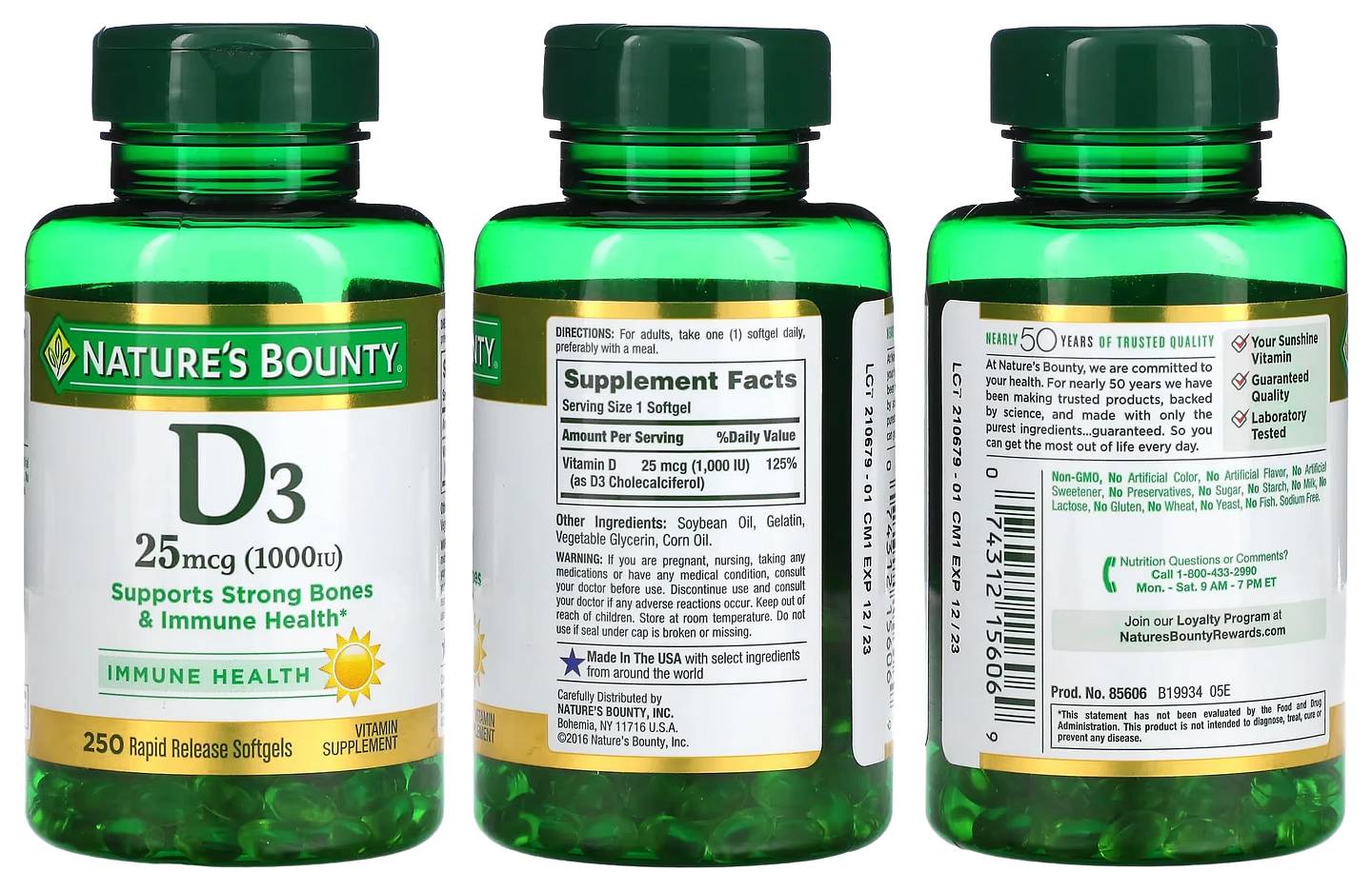 Nature's Bounty, D3 packaging