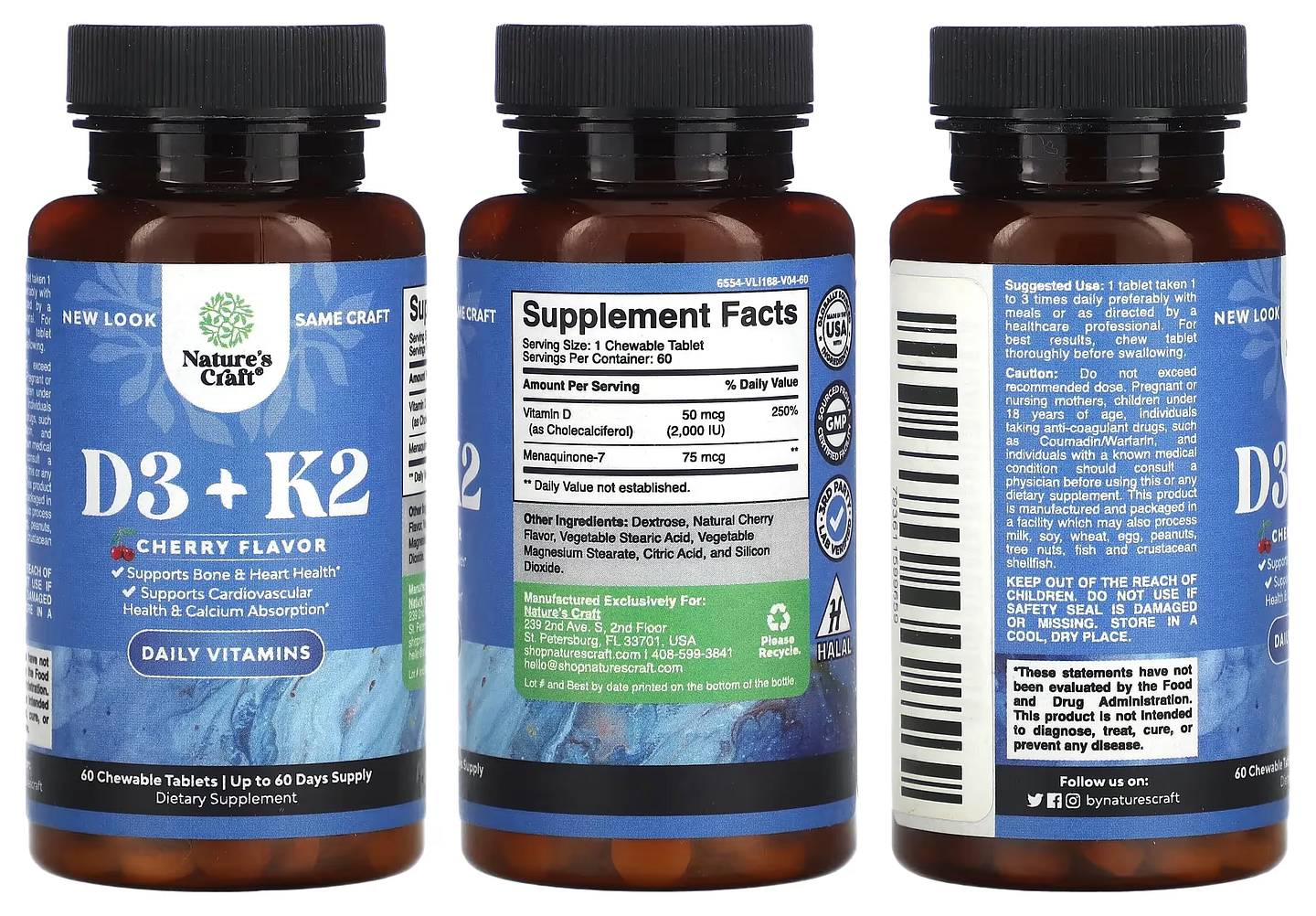 Nature's Craft, D3 +K2 packaging