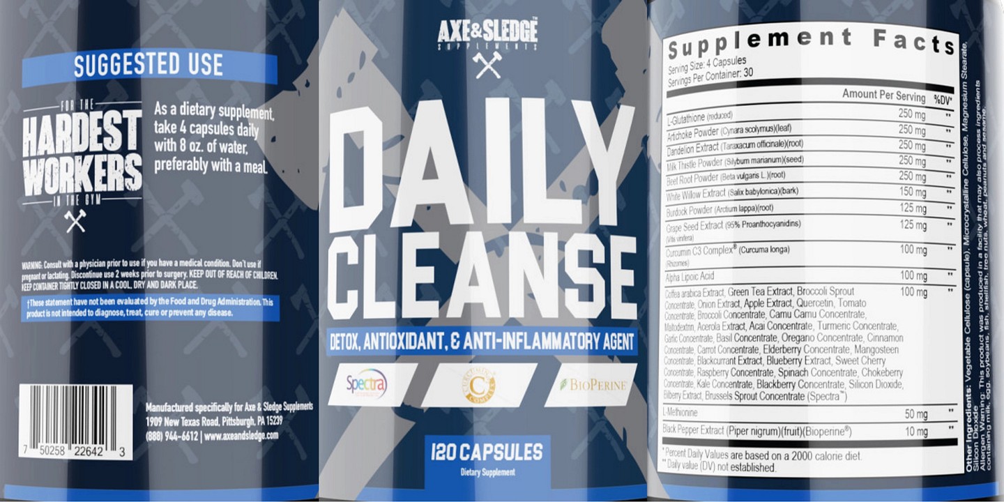 Axe & Sledge Supplements, Daily Cleanse label