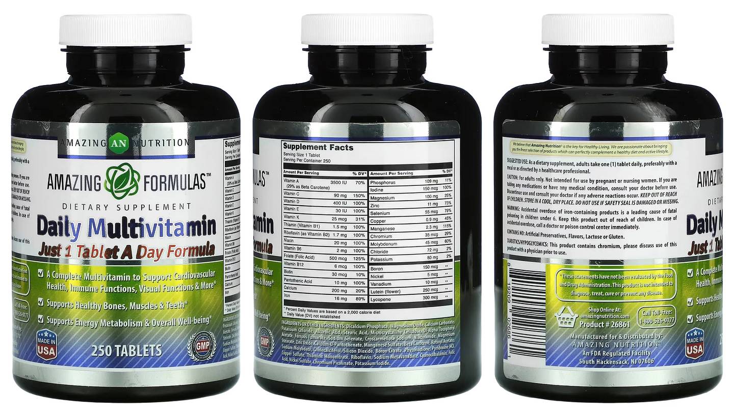 Amazing Nutrition, Daily Multivitamin packaging