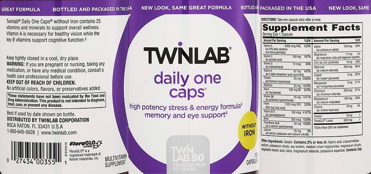 Twinlab, Daily One Caps label
