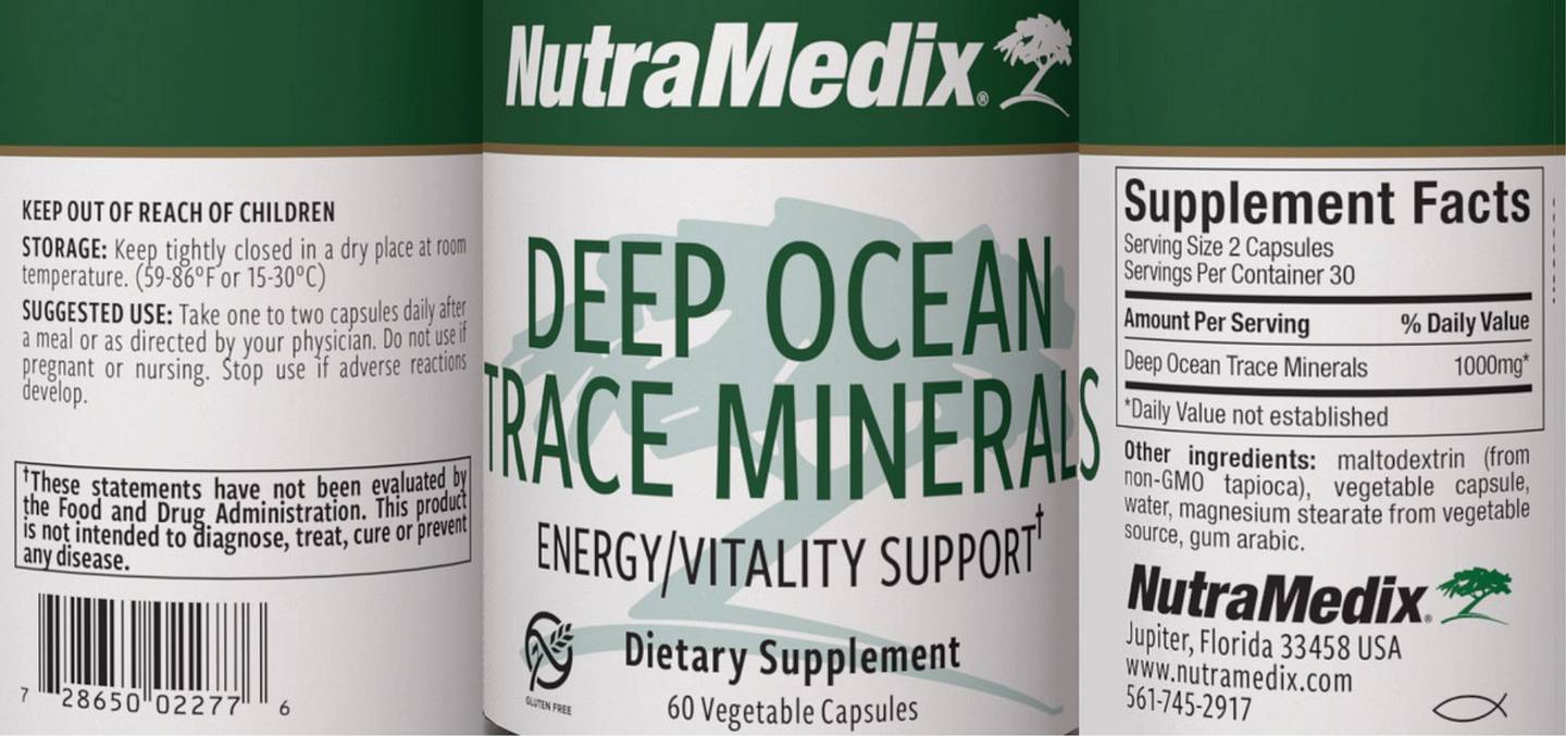 NutraMedix, Deep Ocean Trace Minerals label