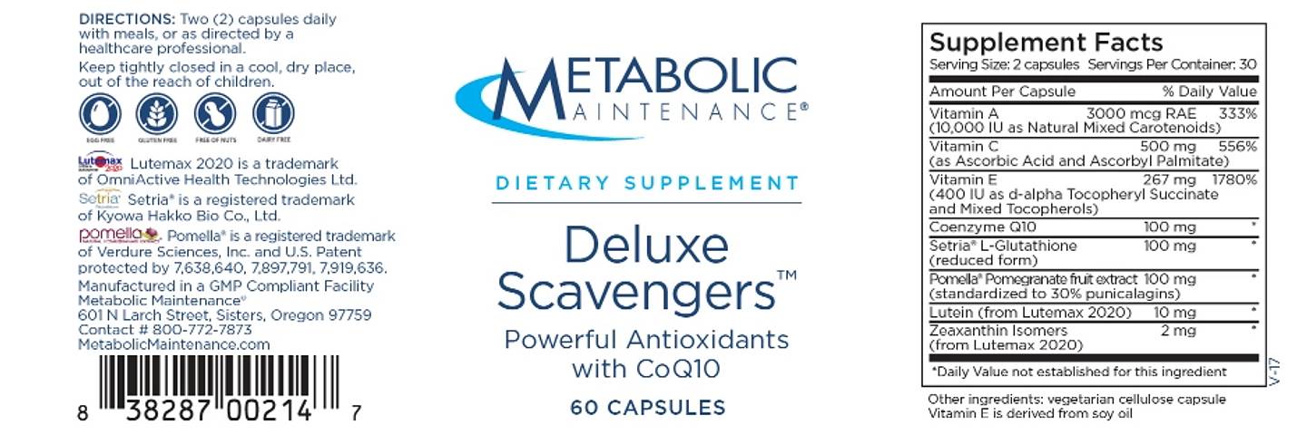 Metabolic Maintenance, Deluxe Scavengers label