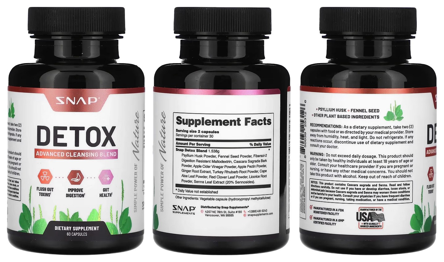 Snap Supplements, Detox packaging