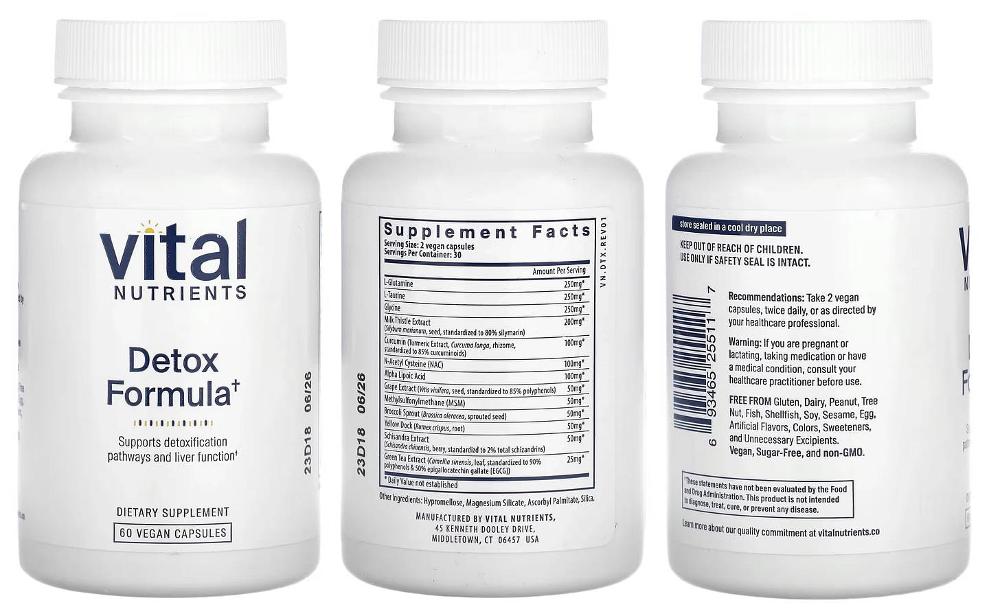 Vital Nutrients, Detox Formula packaging