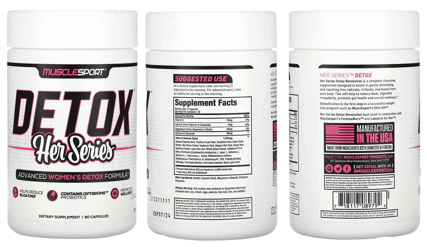 MuscleSport, Detox, Her Series packaging