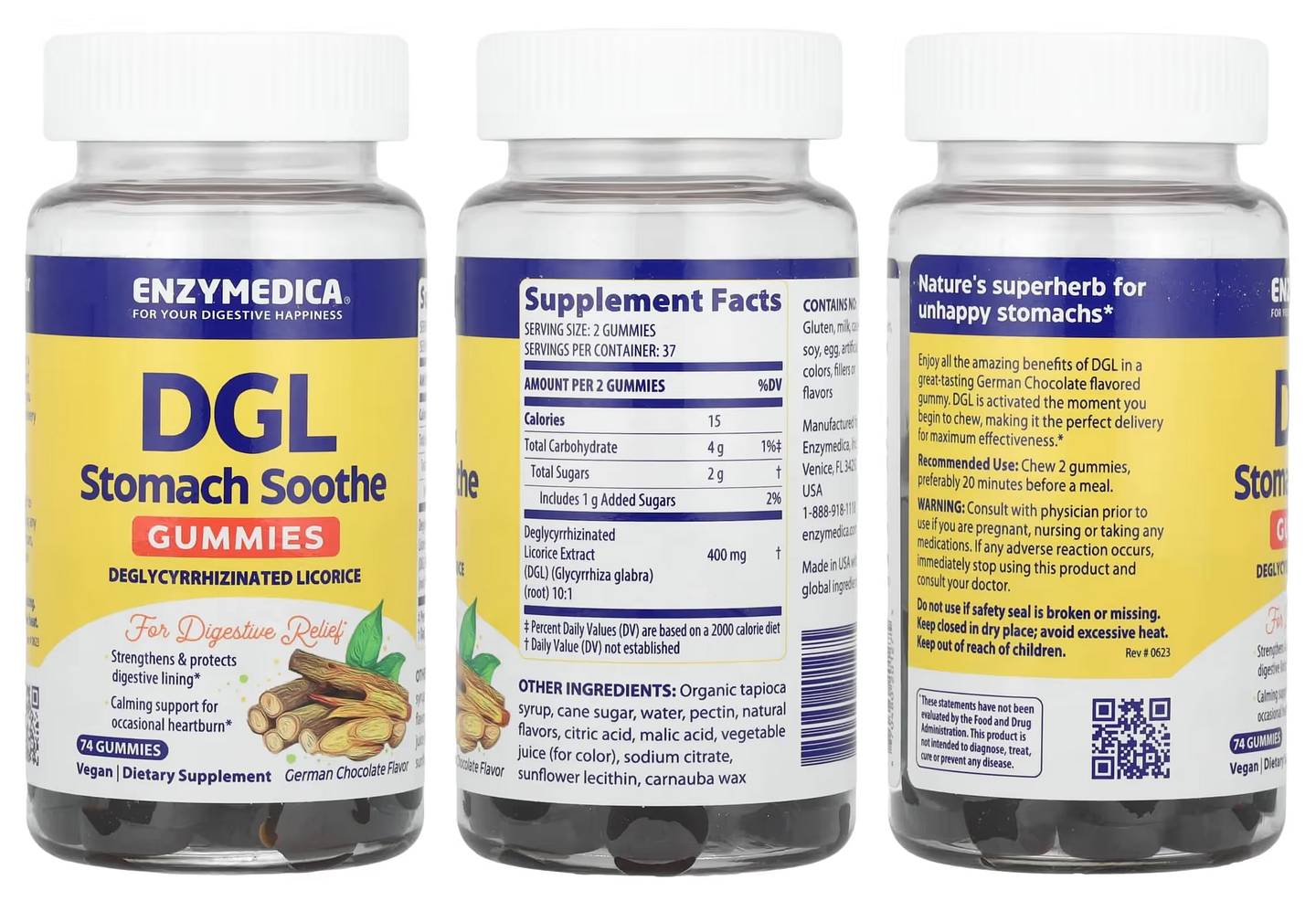 Enzymedica, DGL Stomach Soothe Gummies packaging