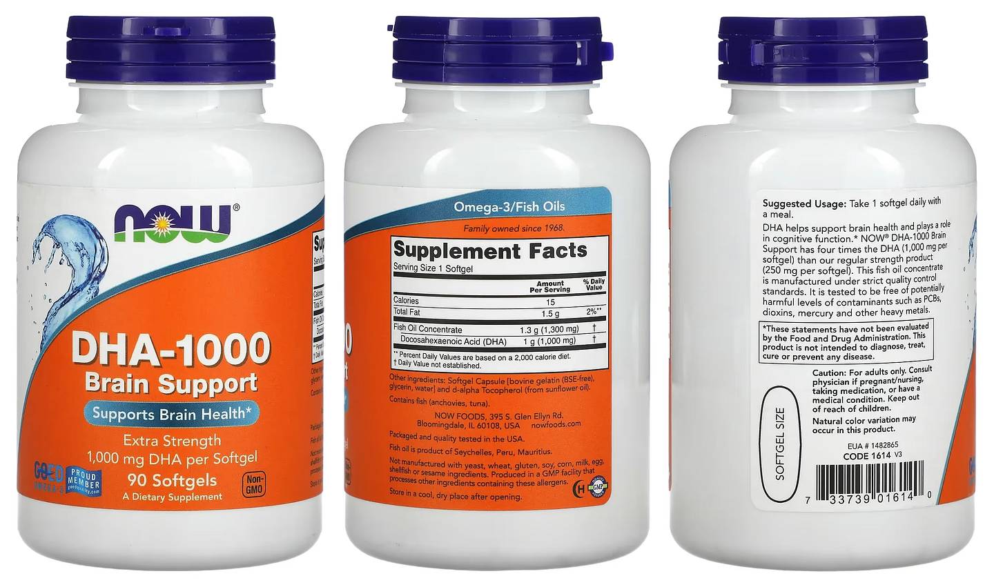 NOW Foods, DHA-1000 Brain Support packaging