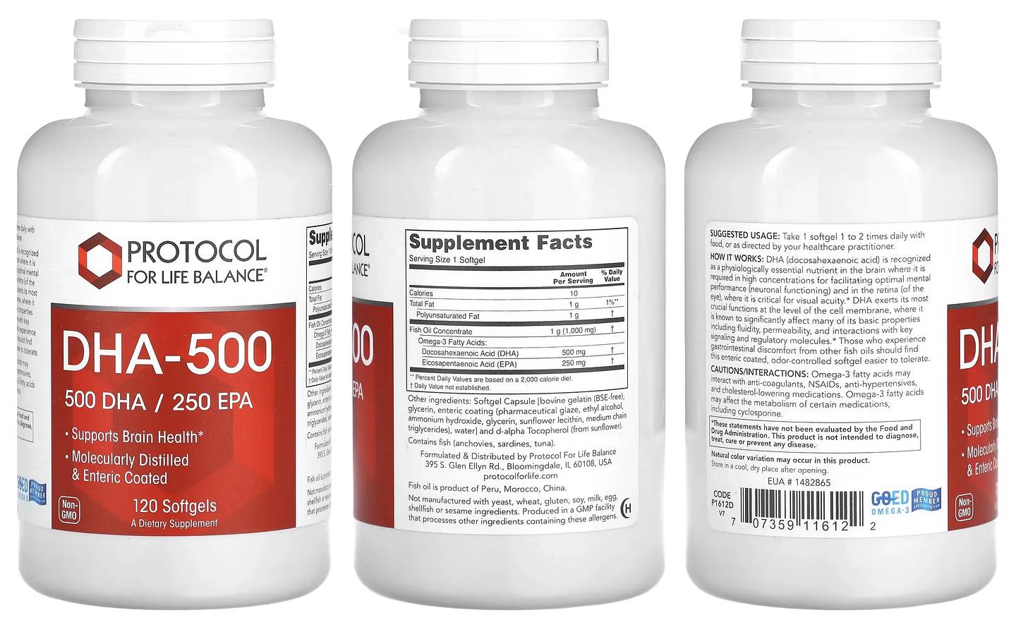 Protocol for Life Balance, DHA-500 packaging