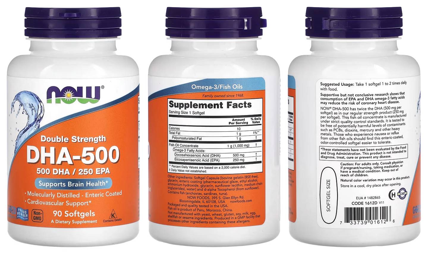 NOW Foods, DHA-500 Fish Oil packaging