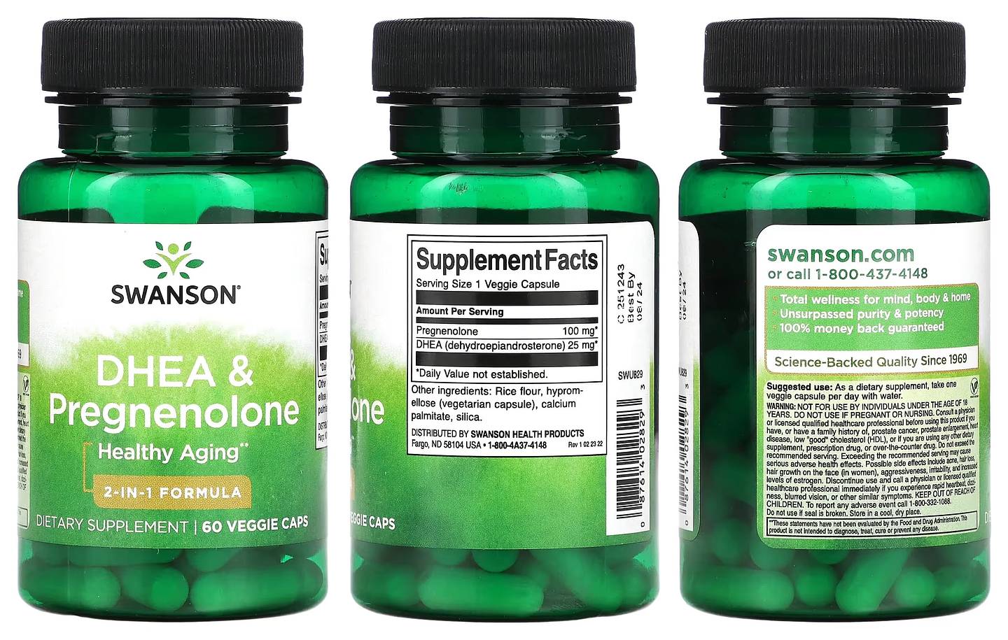 Swanson, DHE & Pregnenolone packaging