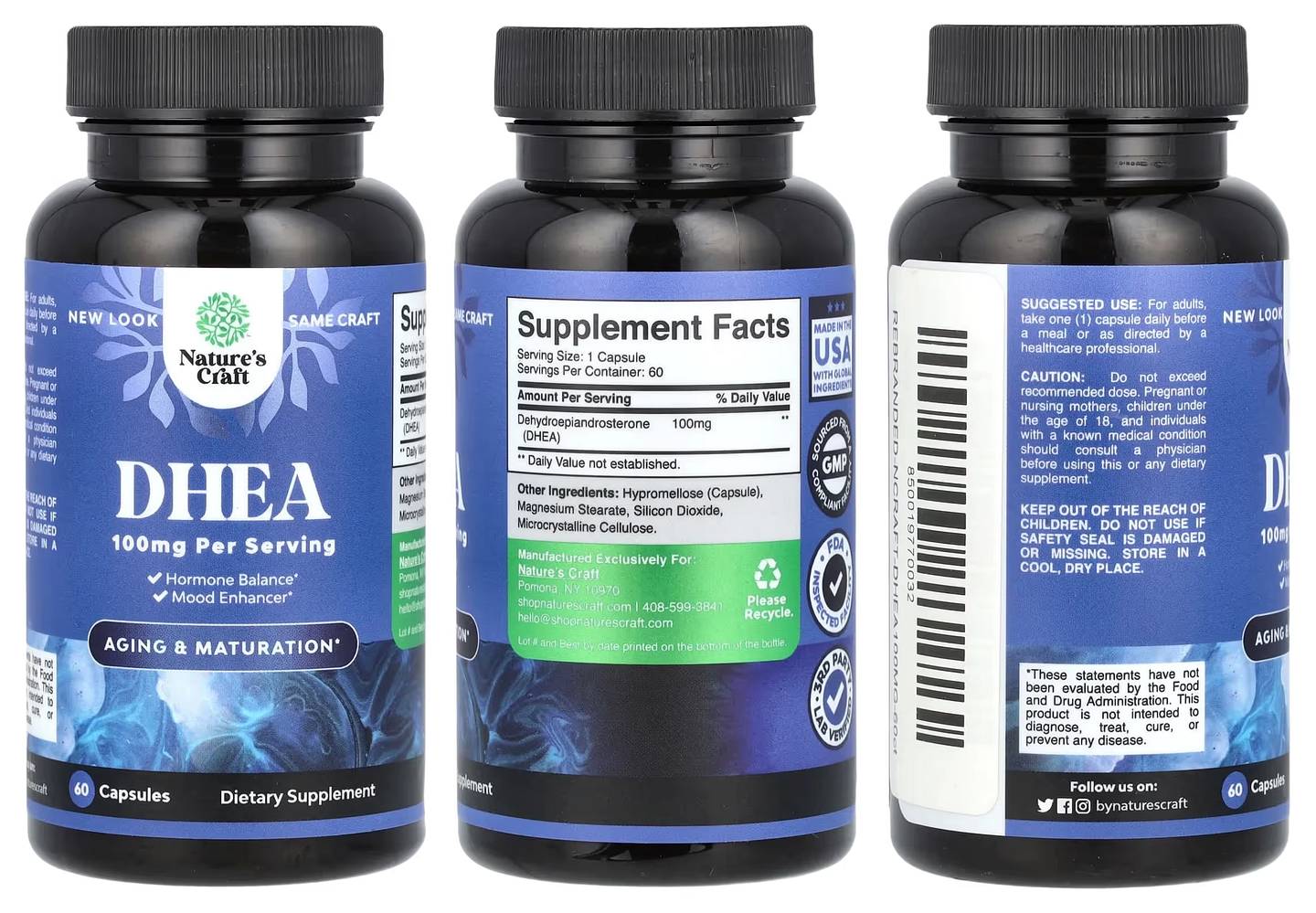 Nature's Craft, DHEA packaging