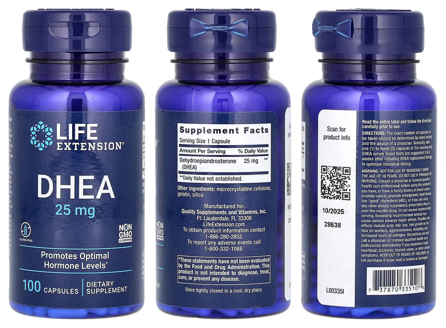 Life Extension, DHEA packaging