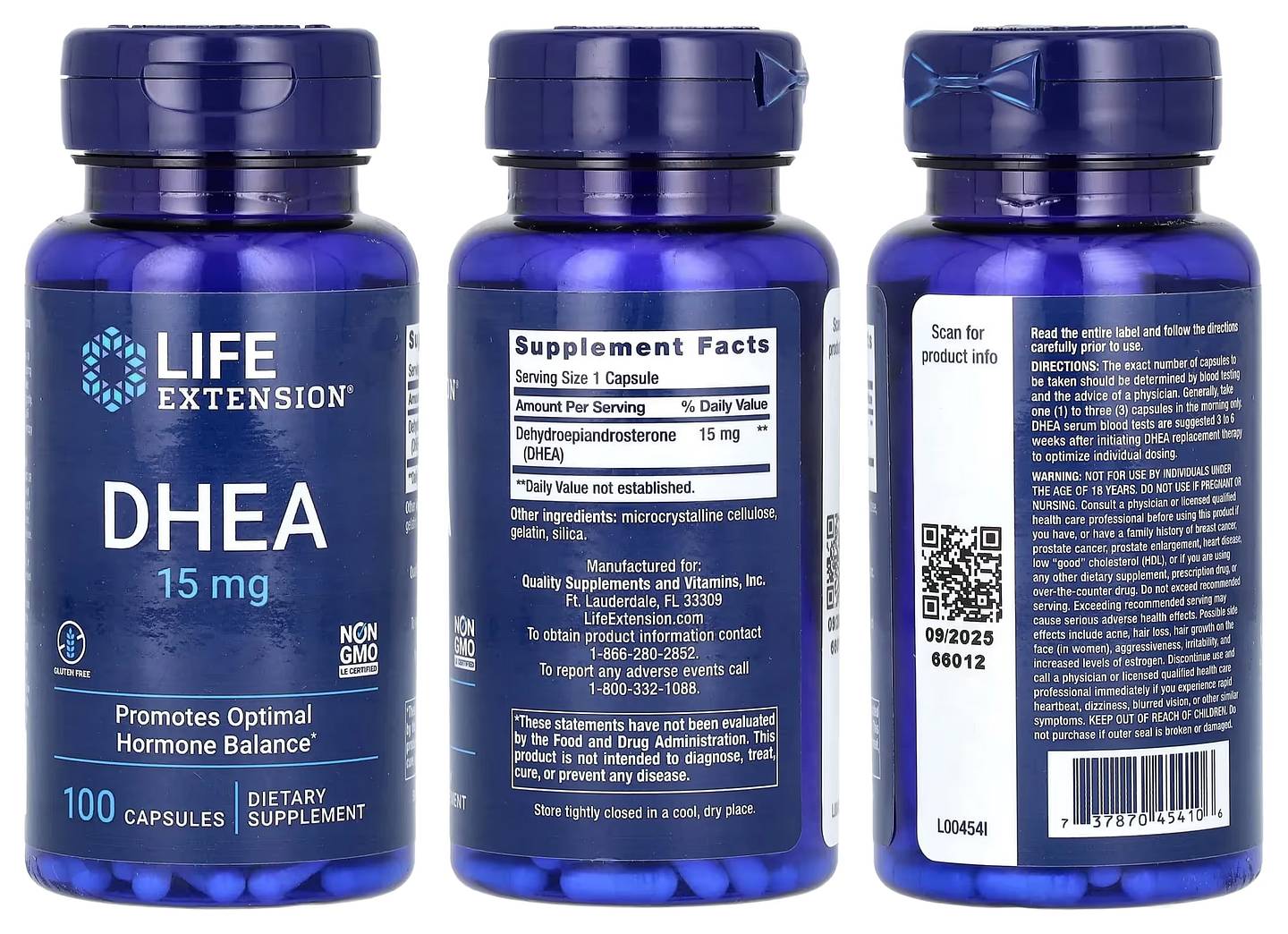 Life Extension, DHEA packaging